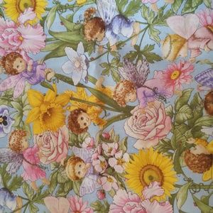 4.75 yards whimsical garden fairy fabric Ami Morehead for Elizabeth's Studio